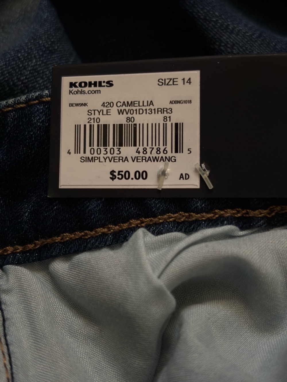 Simply Vera size 14 Dark Blue Straight-Leg Jeans - Picture 6 of 6
